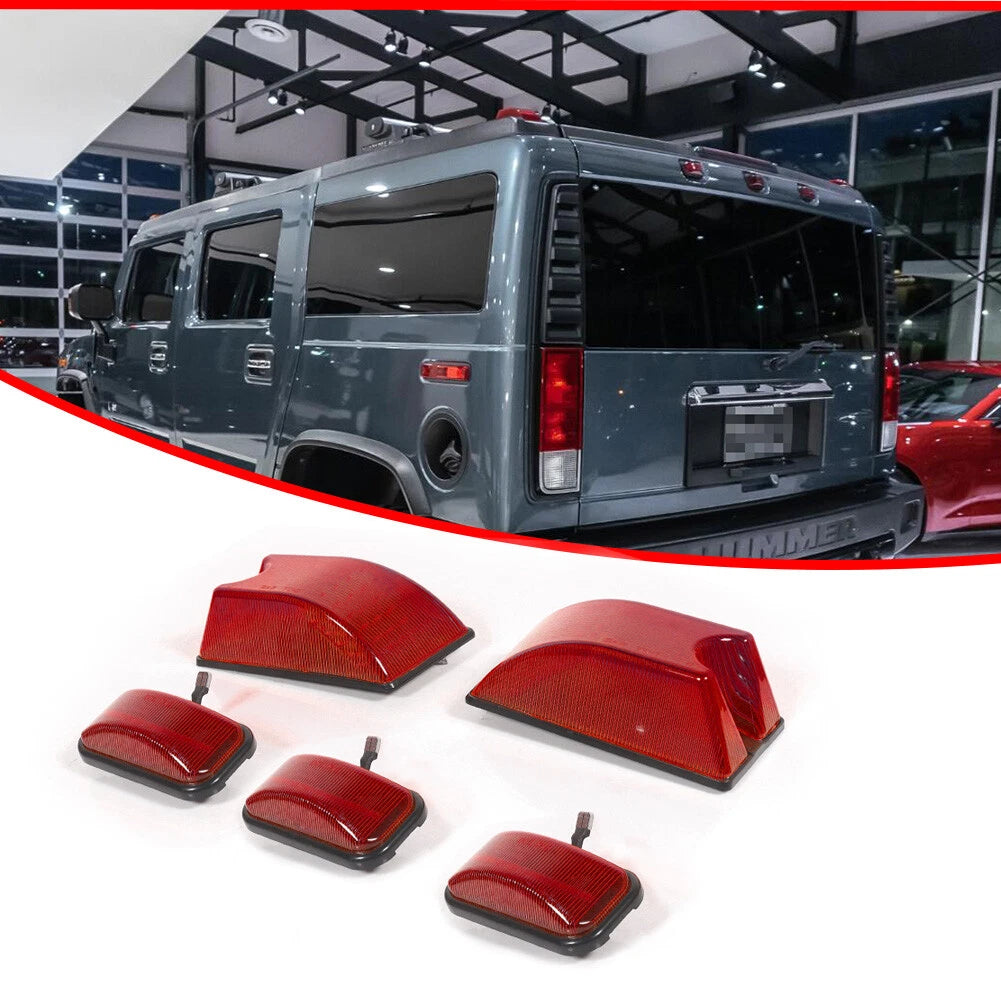 5X Red Lens LED Rear Cab Roof Running Light for Hummer H2 (2003–2009)