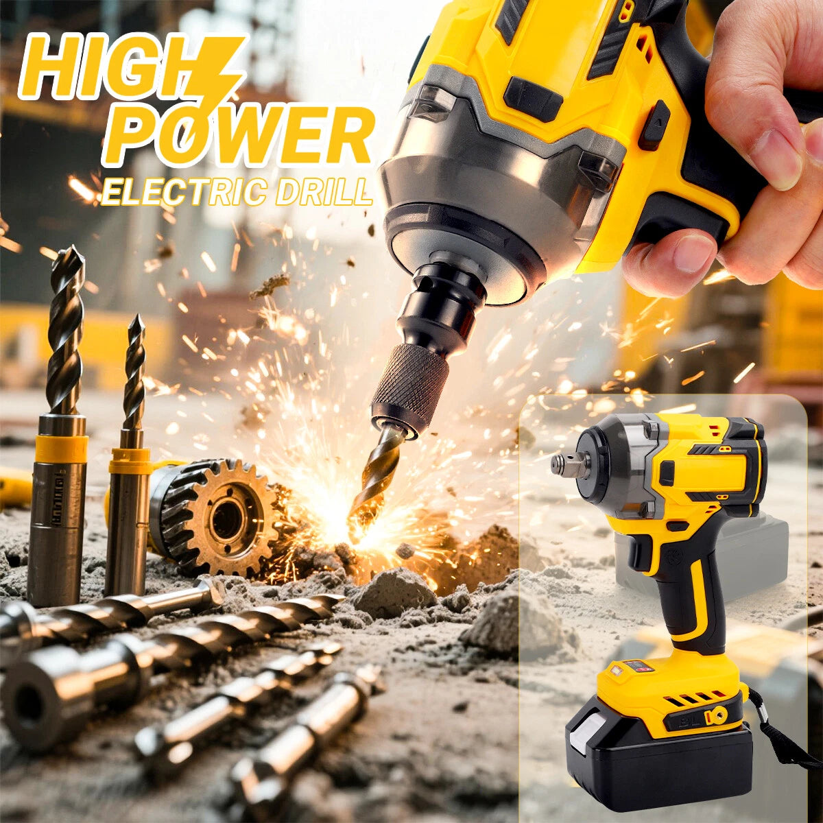 Cordless Electric Impact Wrench Gun for High Power Applications