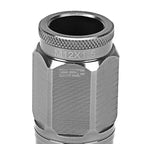 Set of 4 Open-End Aluminum Gun Metal Lug Nuts + Adapter M12x1.5 21mm OD 50mm Tall