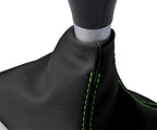 Leather Manual Shift Boot Cover for Toyota Celica (2000–2005) Green Stitch