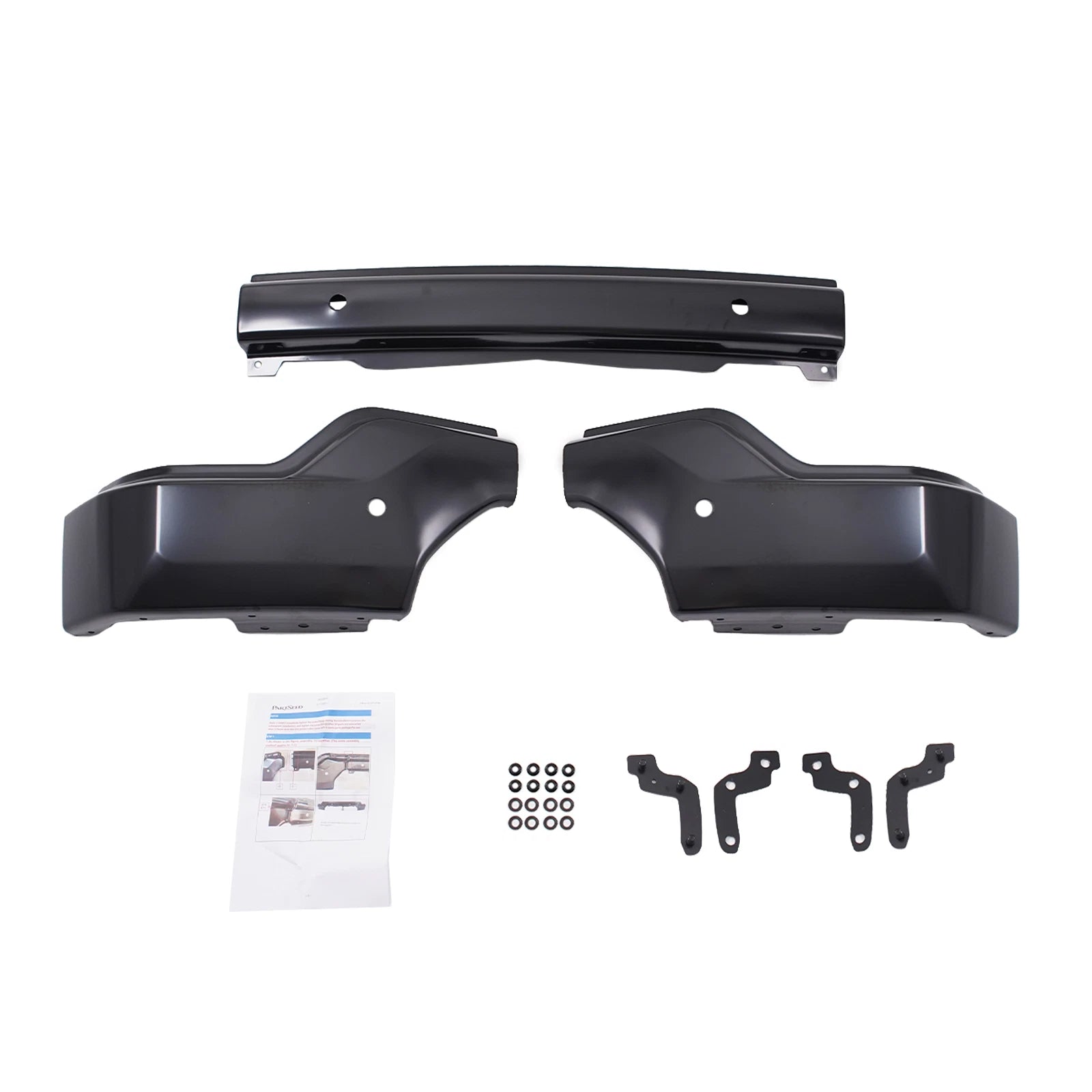 Black Steel Split Front Bumper with Sensor Holes for GMC Sierra 1500 (2019–2021)