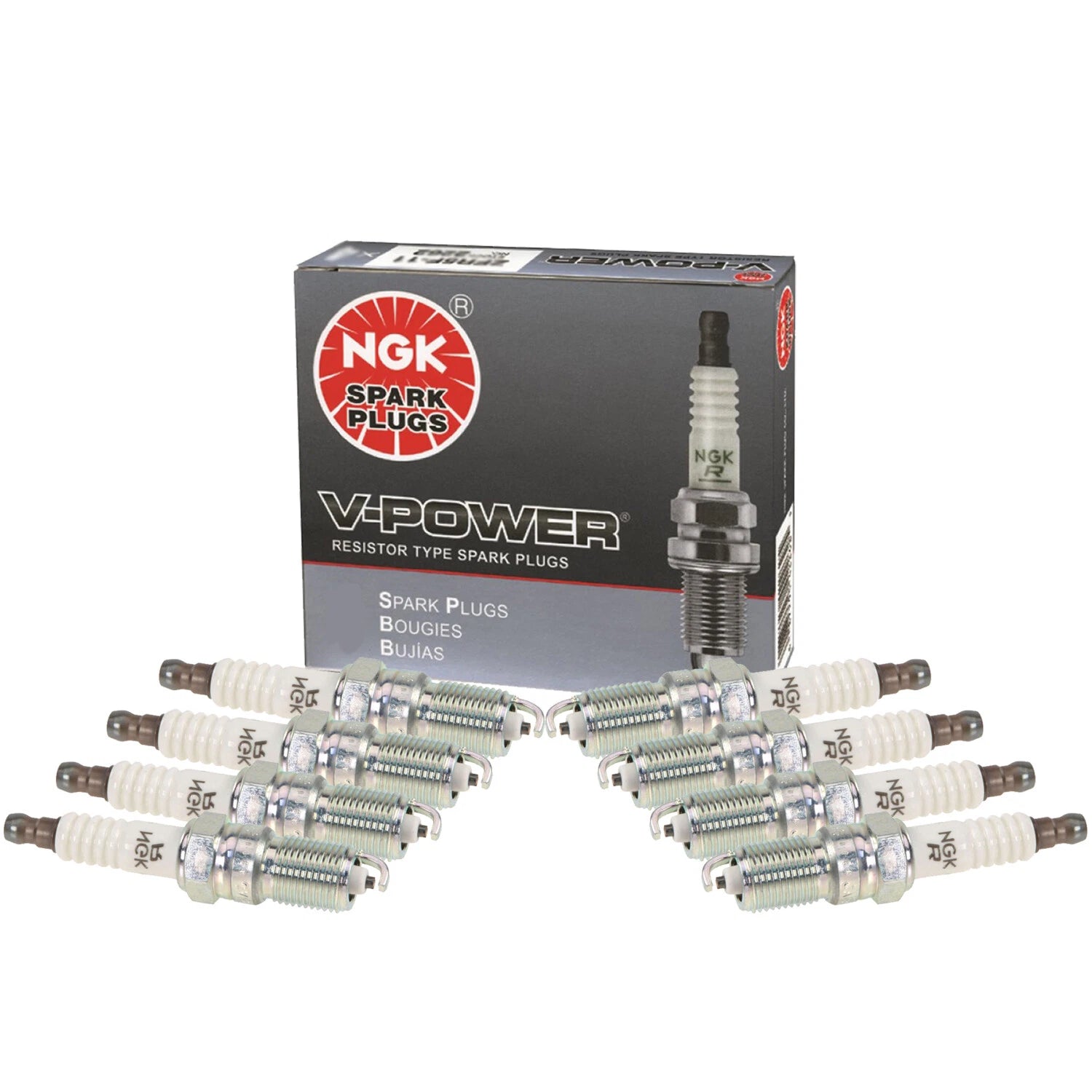 Set of 8 NGK V Power Spark Plugs 4177 for Ford Jaguar Lincoln Mazda Mercury