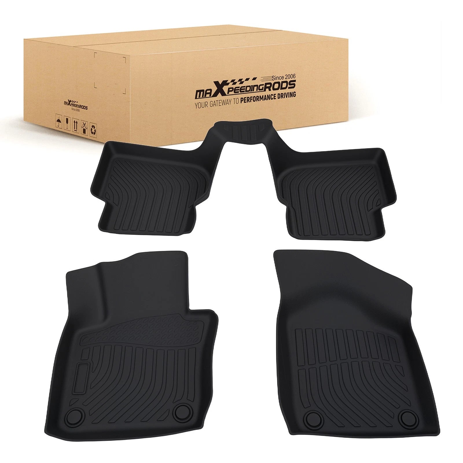 Set of 4 Black TPE Floor Mats for Volkswagen Jetta (2011–2018) Waterproof