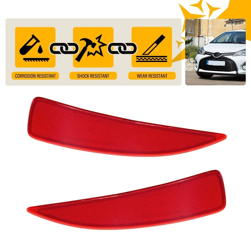 Set of 2 Rear Bumper Reflector Lights for Toyota Yaris (2012–2014)