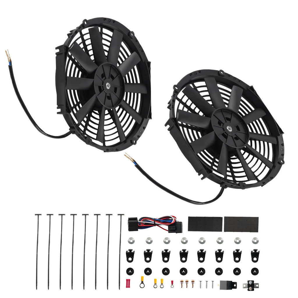 2X 12" Universal Push Pull Slim Cooling Fan Assembly for Radiator (12V)