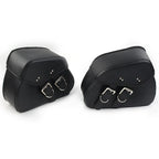 Black PU Leather Saddle Bags for Harley Sportster Dyna (2004-2023)