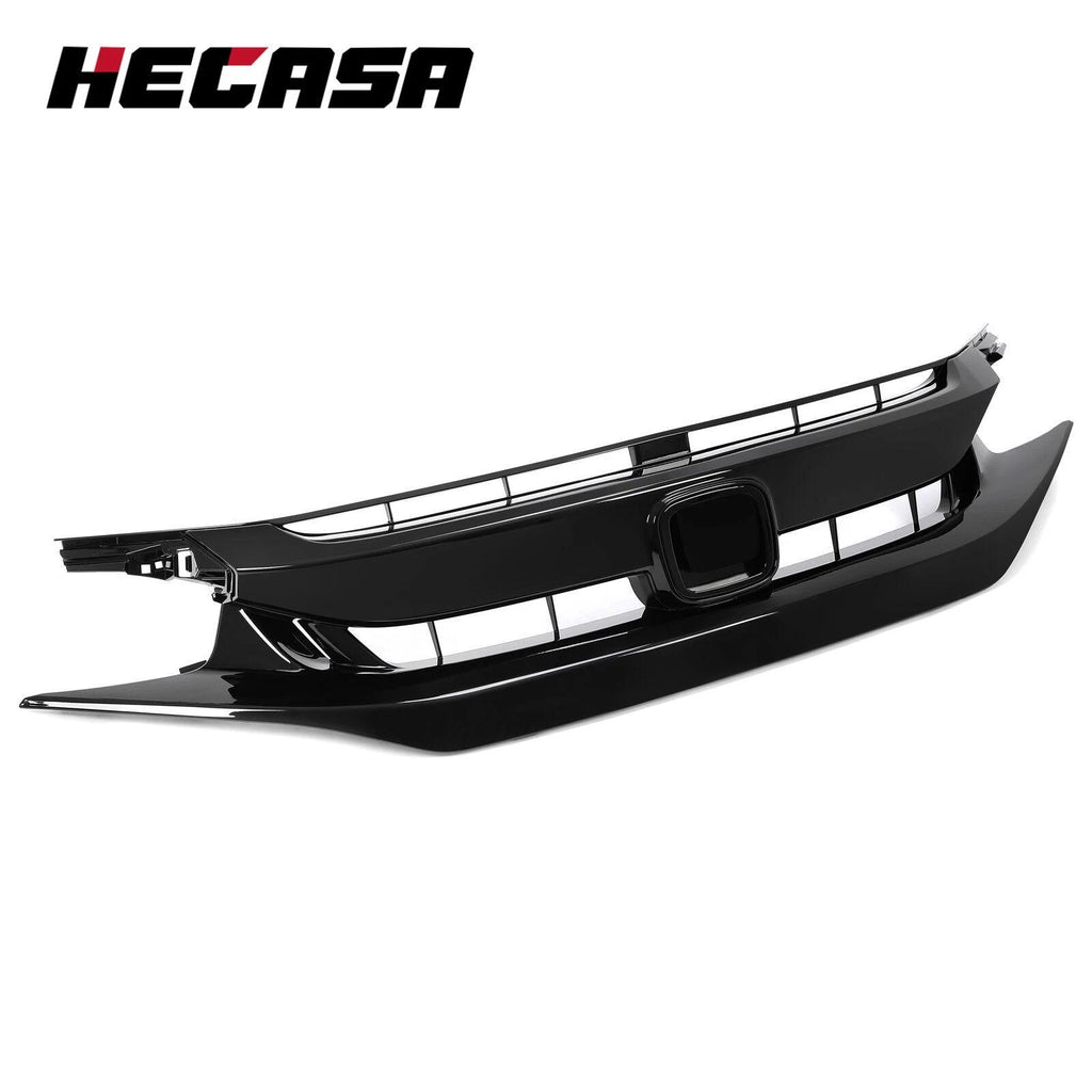 Front Hood Mesh Grille for Honda Civic Sedan Coupe (2019–2021) Glossy Black