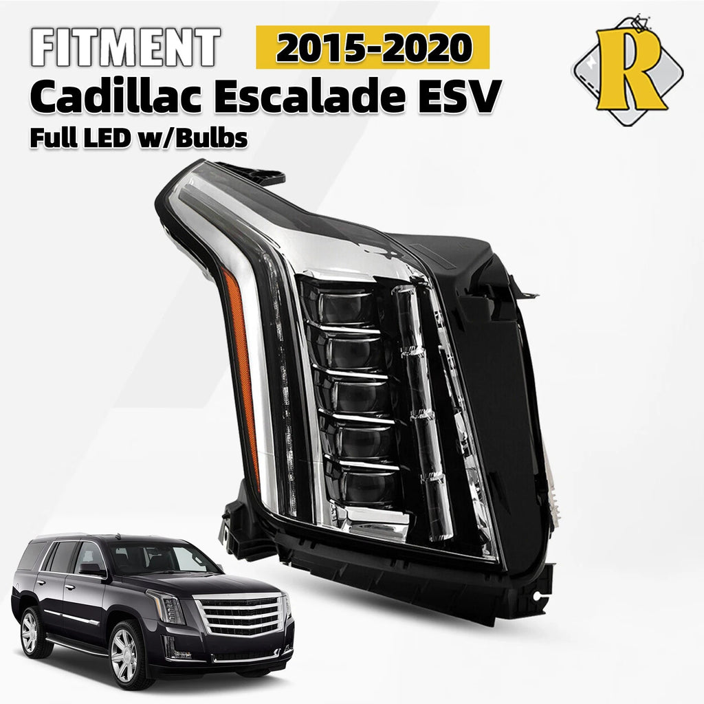 Full LED Headlight for Cadillac Escalade (2015–2020) w/LED DRL, Right Side