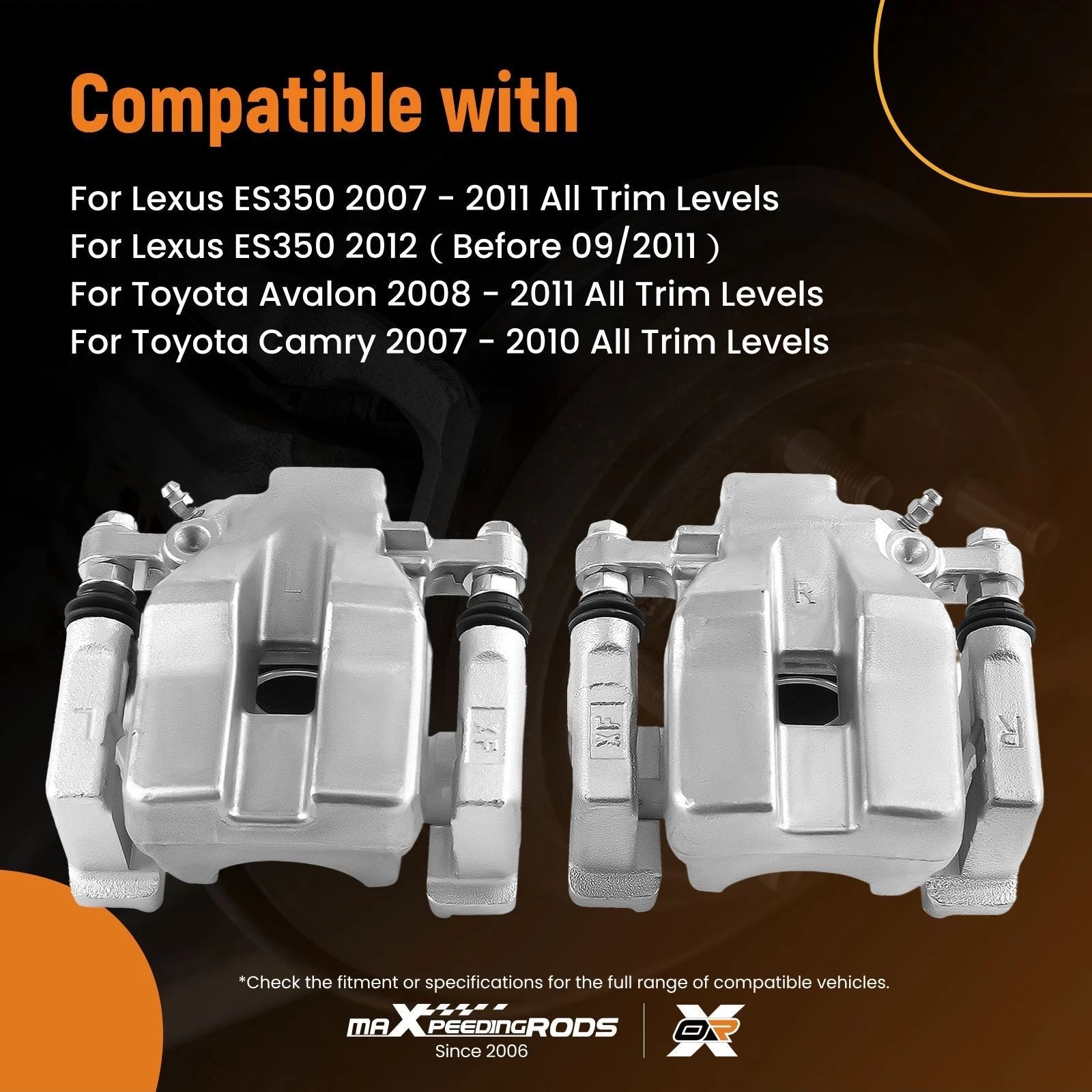 Rear Brake Calipers for Lexus ES350 Toyota Avalon Camry (2007–2012)