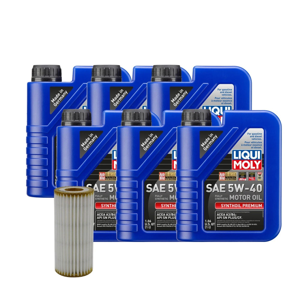 Liqui Moly Synthoil Premium SAE 5W-40 Oil Change Kit for Audi L4 1.8/2.0L (2000–2023)