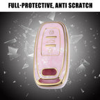 Key Fob Remote Control Cover 3 Button TPU Shell Pink for Audi A6 (2012–2018)