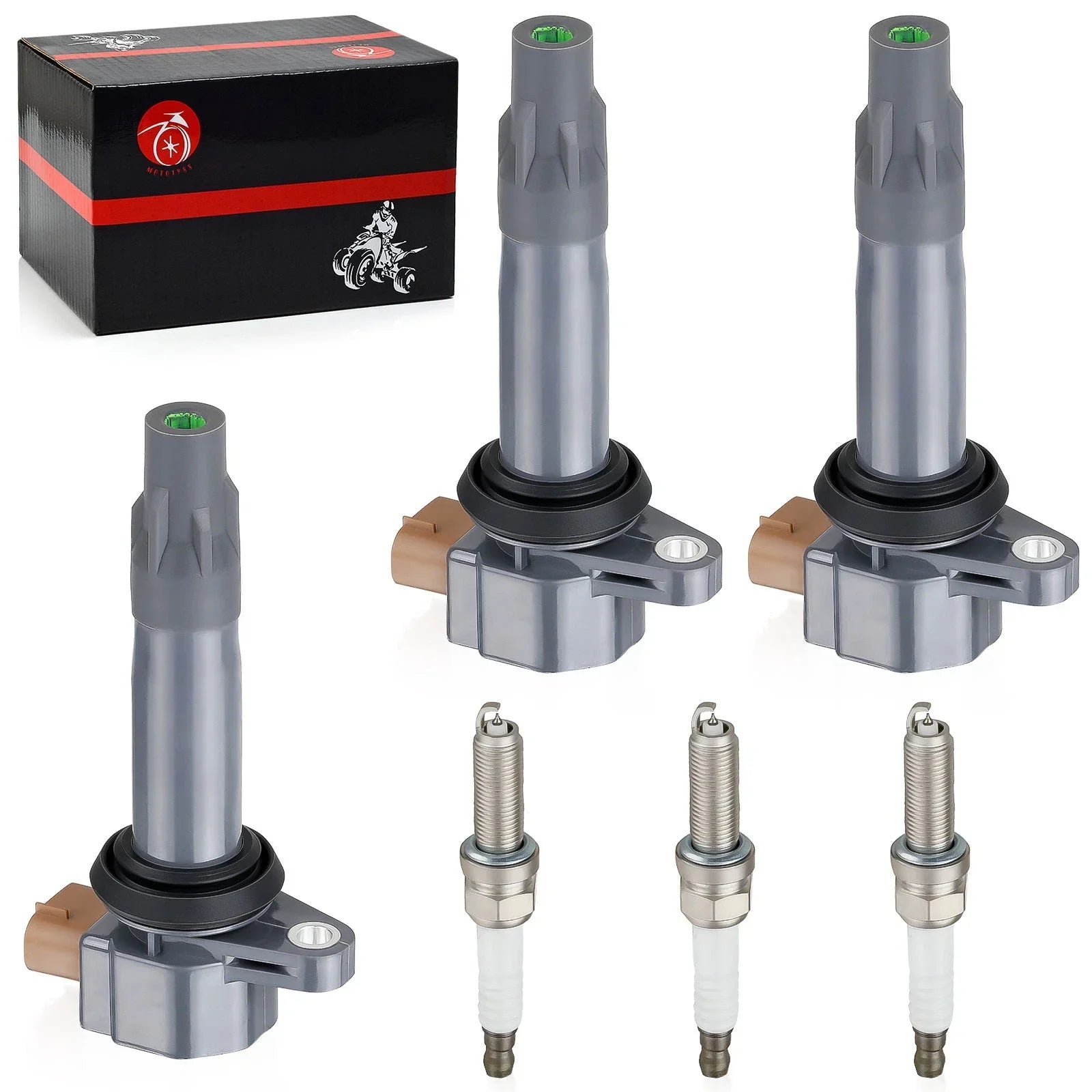 3 x Ignition Coil + Spark Plug for Can-Am Maverick X3 (2017–2023)