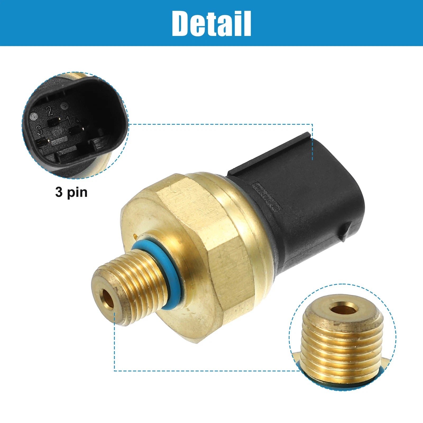 Fuel Rail Pressure Sensor 8W839F972AA for Ford Edge, Volvo XC60, S60 (2007–2023)