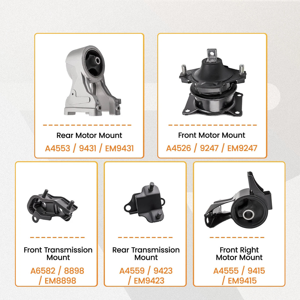5pcs Engine & Transmission Mounts for Honda Odyssey 3.5L V6 (2005–2006)