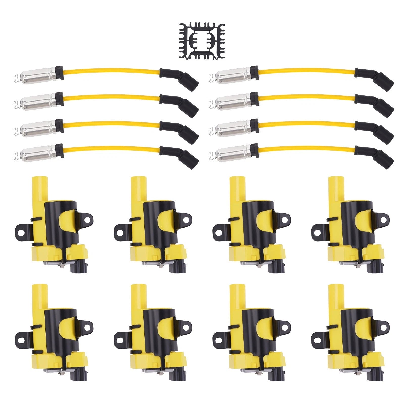 Set of 8 Ignition Coils & Spark Plug Wires for GMC Chevy Silverado 1500 (2007–2013)