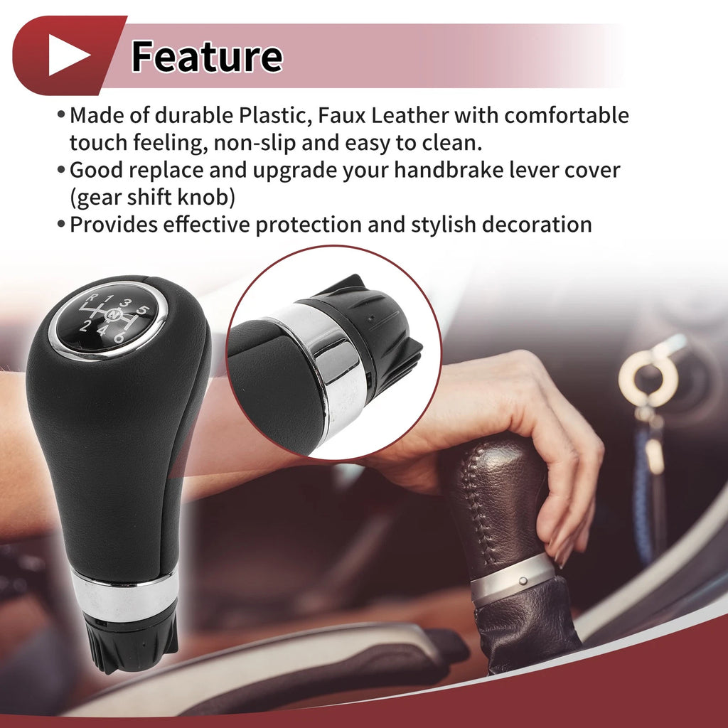 6 Speed Gear Shift Knob for Mercedes-Benz C180 C200 C250 (Plastic Faux Leather)