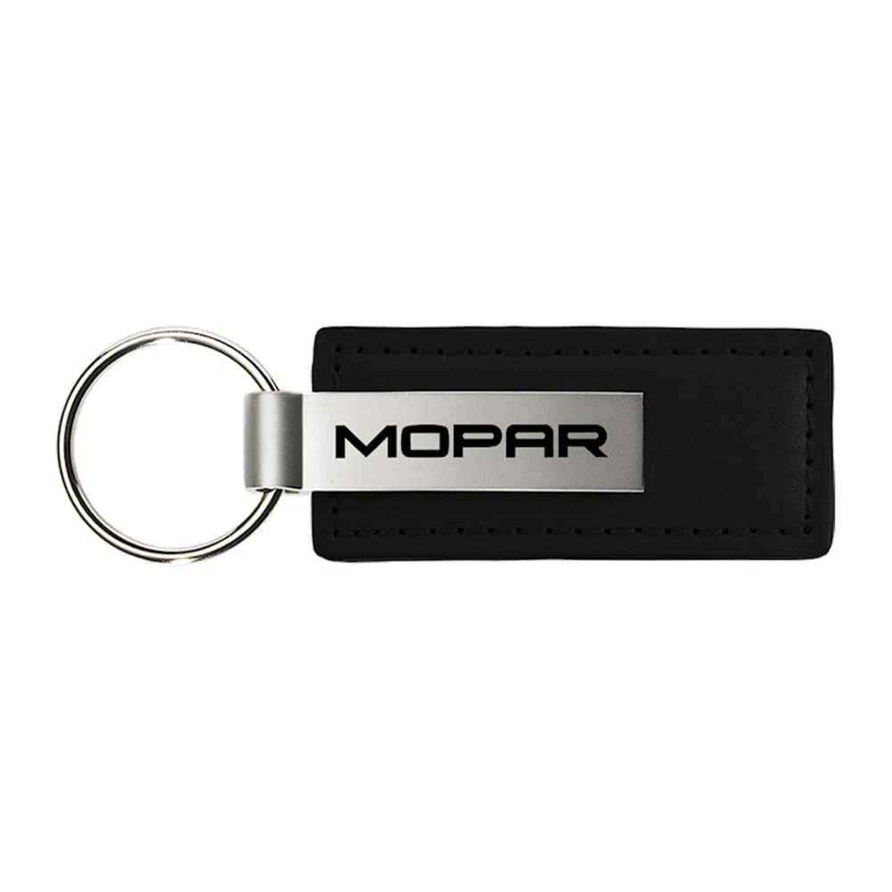 Black Leather Keychain - Officially Licensed for Mopar Vehicles