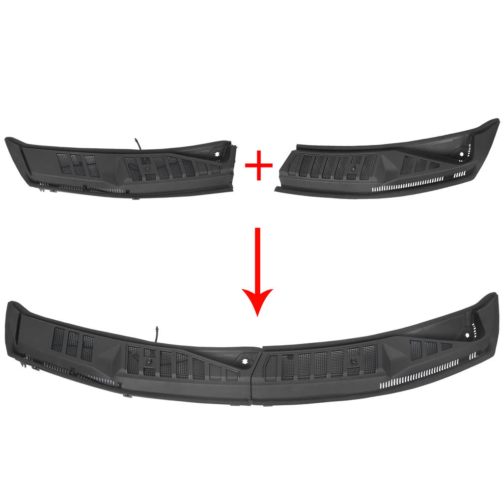 Set of 2 Windshield Wiper Cowl Grille Insert Panels for Ford F150 (2015–2020)