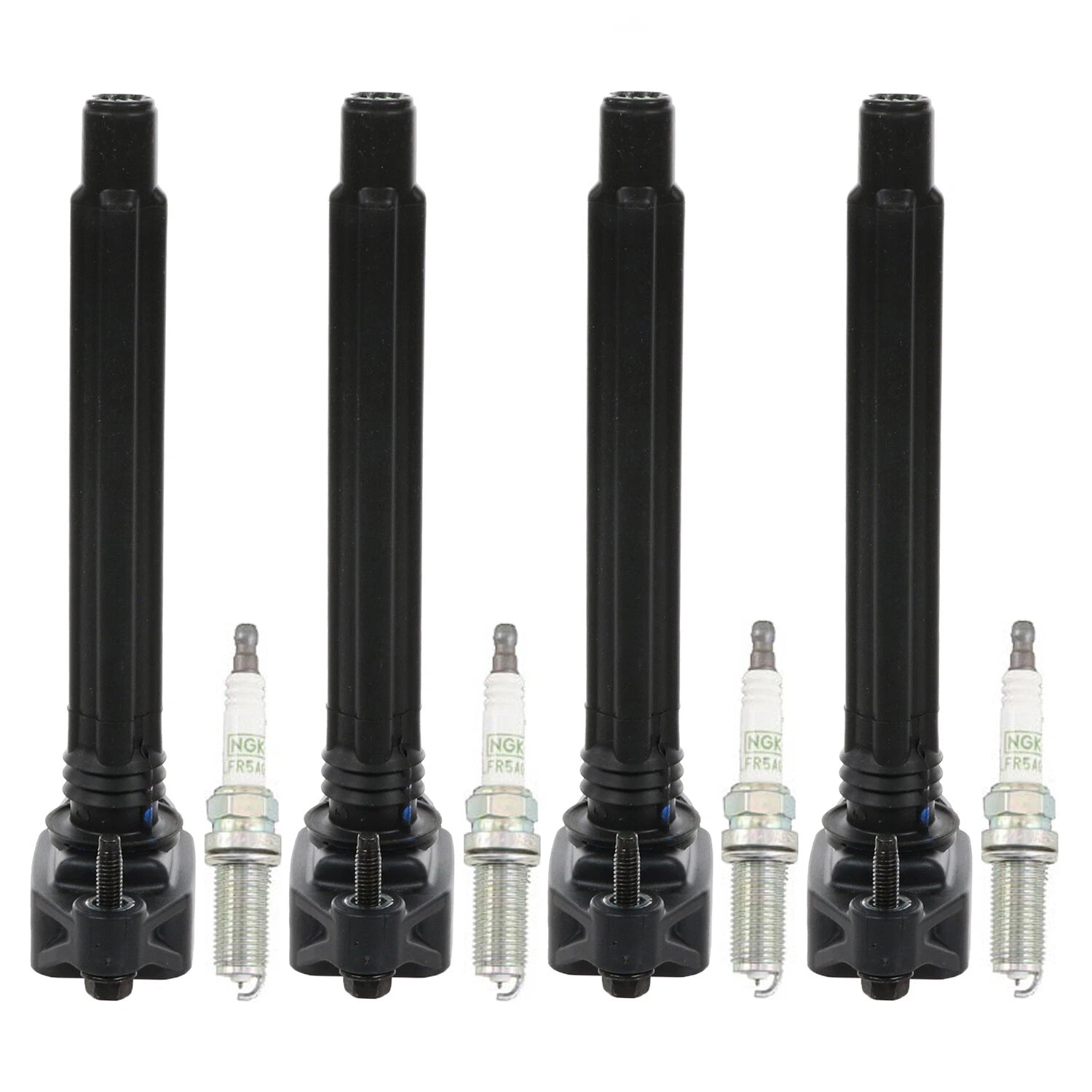 Set of 4 Ignition Coils & NGK G-Power Spark Plugs for Dodge Dart (2013–2016)