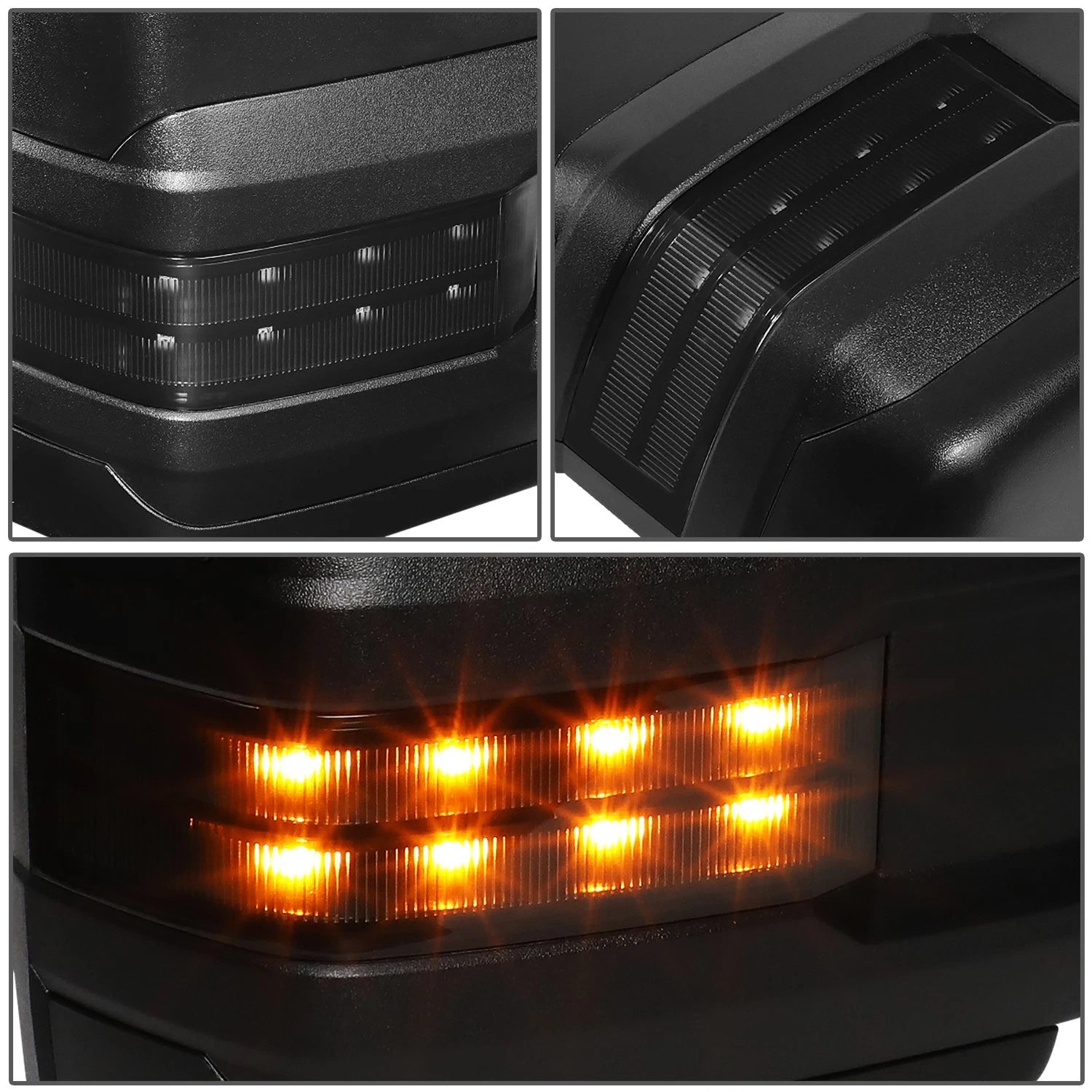 Powered Towing Mirror Set for Chevy Silverado (2003–2007) - Black, Heat, LED Signal