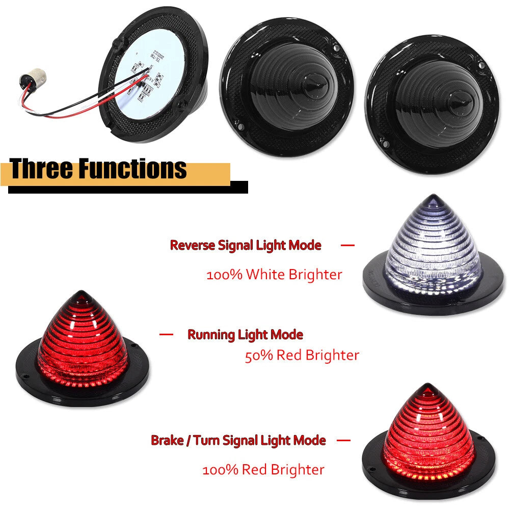 Set of 2 Smoked Tail Light & Backup Lamp Lens Assemblies for Impala (1960–1961)