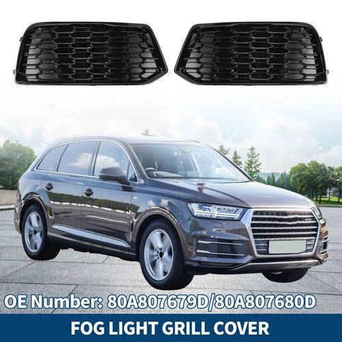 1 Pair Fog Light Grill Honeycomb for Audi Q5 (2018–2021) No. 80A807679D/80A807680D