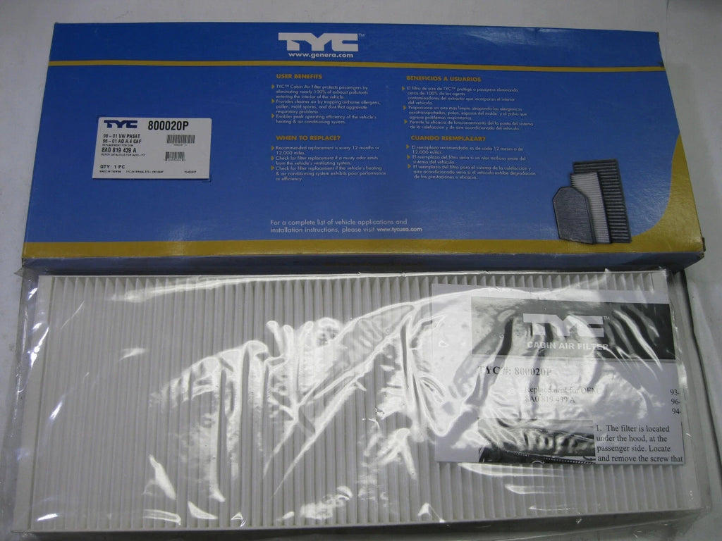 TYC Cabin Air Filter for VW Passat (1998–2001) & Audi A4 (1996–2001)