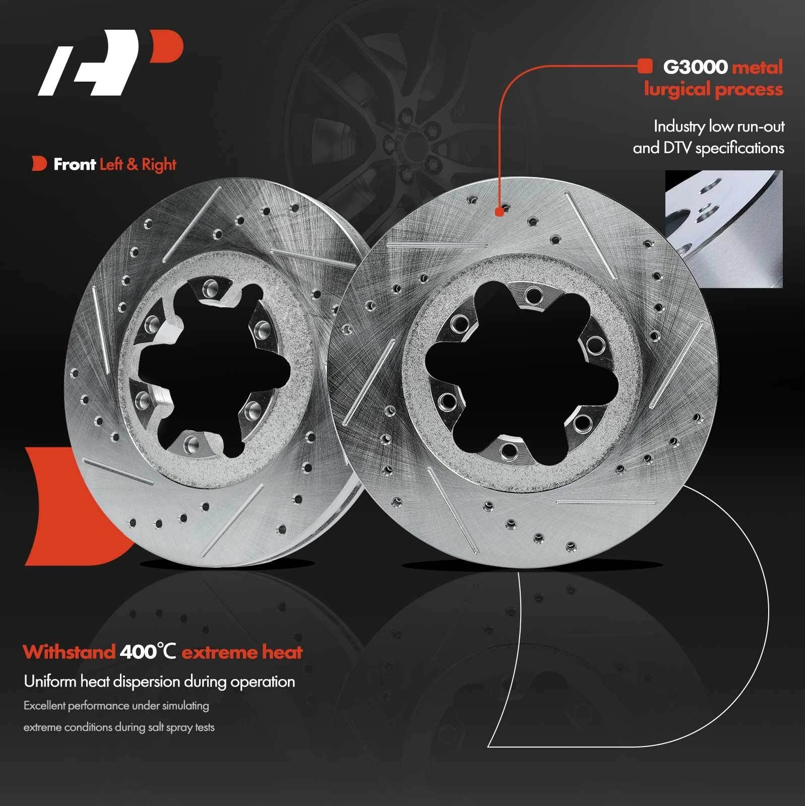 Front Drilled Brake Rotors for Chevy Colorado GMC Canyon (2004–2008)
