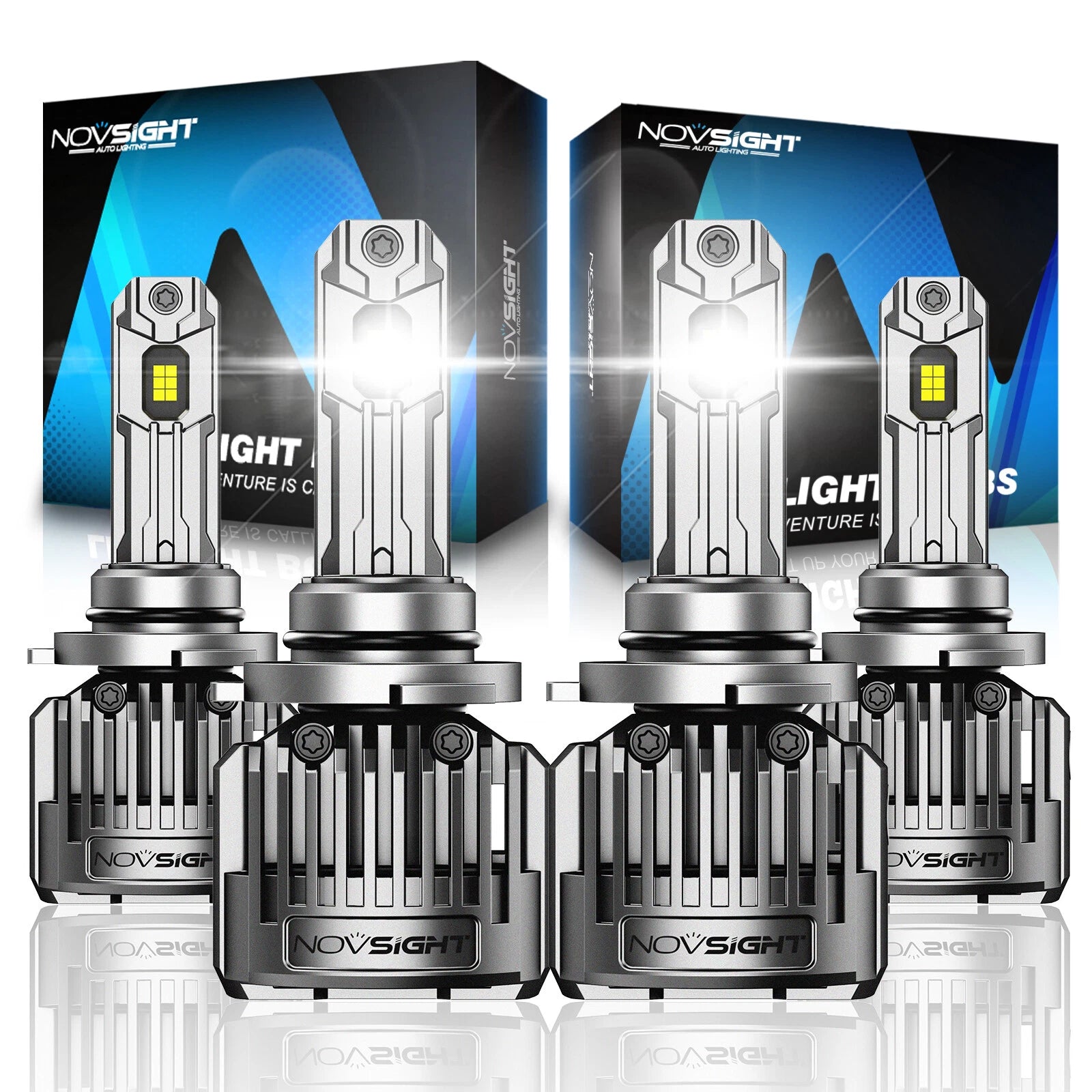 Set of 4 LED Headlight Bulbs 9005 9006 for High Low Beam (6500K, 720000LM)