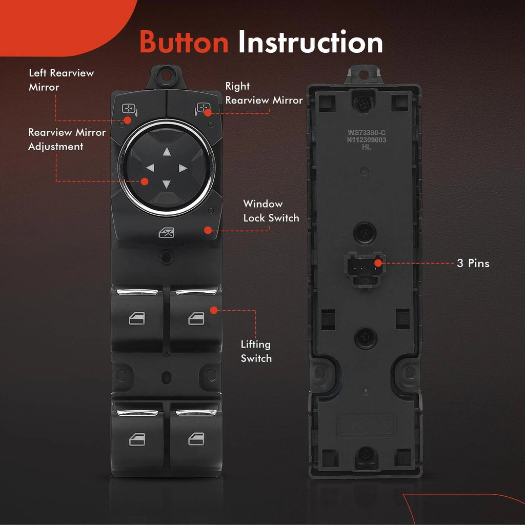 Front Left Power Window Switch for Ford Fusion (2013-2020)