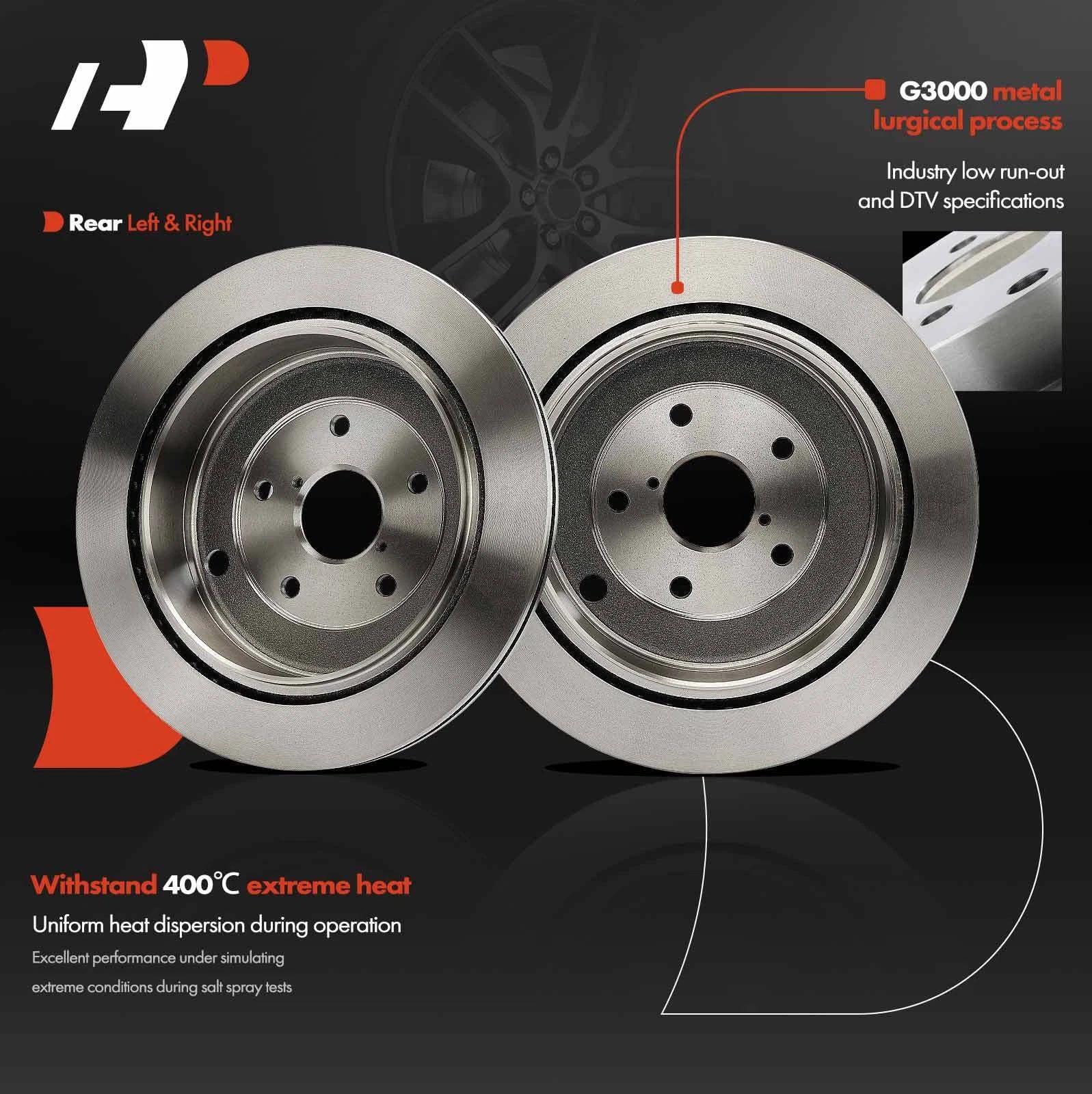 Rear Disc Brake Rotors & Ceramic Pads for Subaru Tribeca (2008–2014)