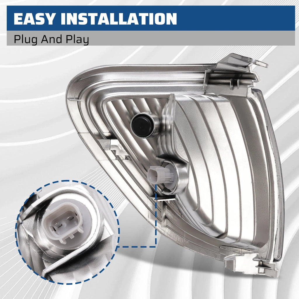 Pair of Clear Corner Lights Lamps w/Bulb for Toyota Tacoma (2001–2004)