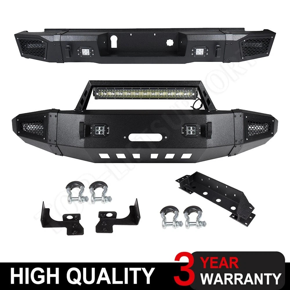 Front Rear Bumper with LED Lights for Chevrolet Silverado 2500 (2015–2017)