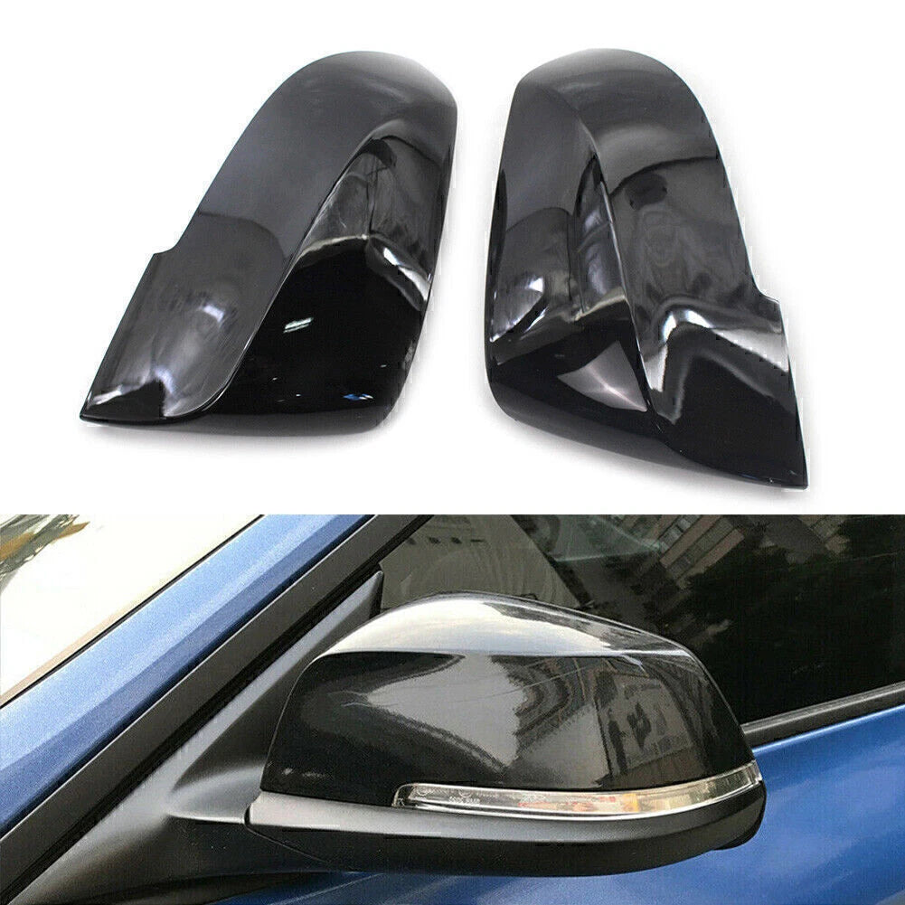 2X Gloss Black Mirror Cover Cap for BMW F20 F21 F22 F30 F31 F32 F33 F36 E84