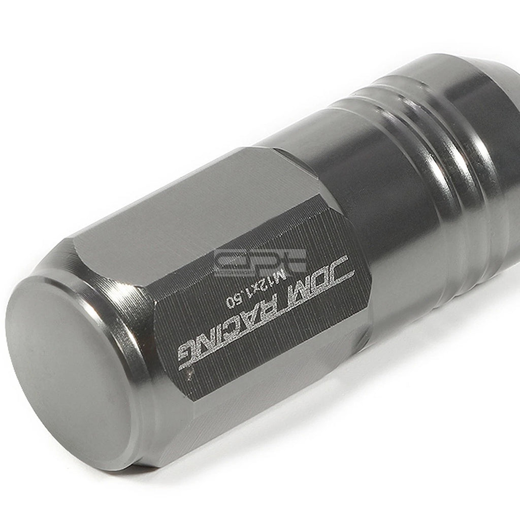 Set of 20 Closed End M12x1.5 50mm Tall Gun Metal Aluminum Lug Nuts + Adapter