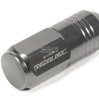 Set of 20 Closed End M12x1.5 50mm Tall Gun Metal Aluminum Lug Nuts + Adapter