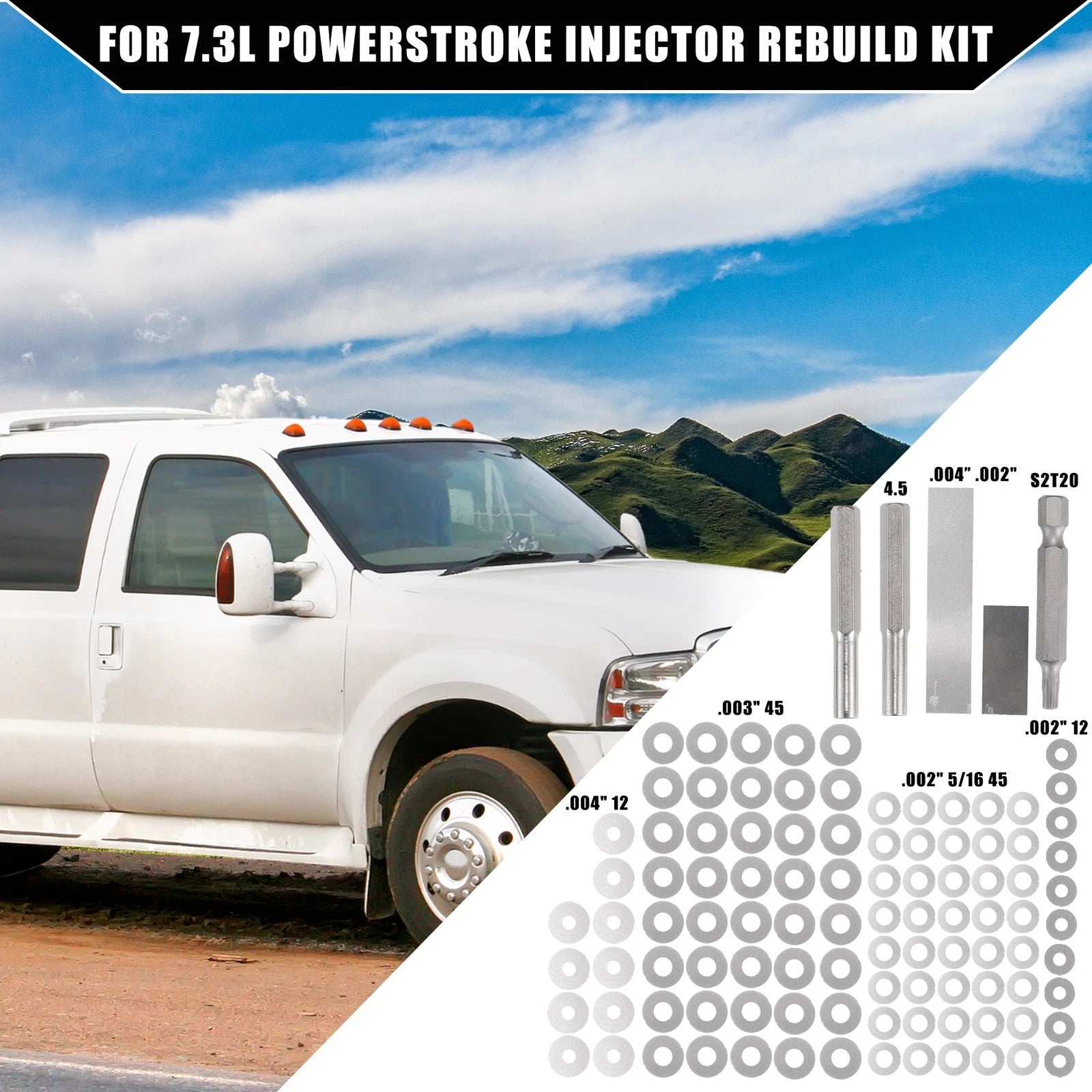 Set of 4 Car Injector Rebuild Kit for Ford F-Series Trucks (1999–2003)