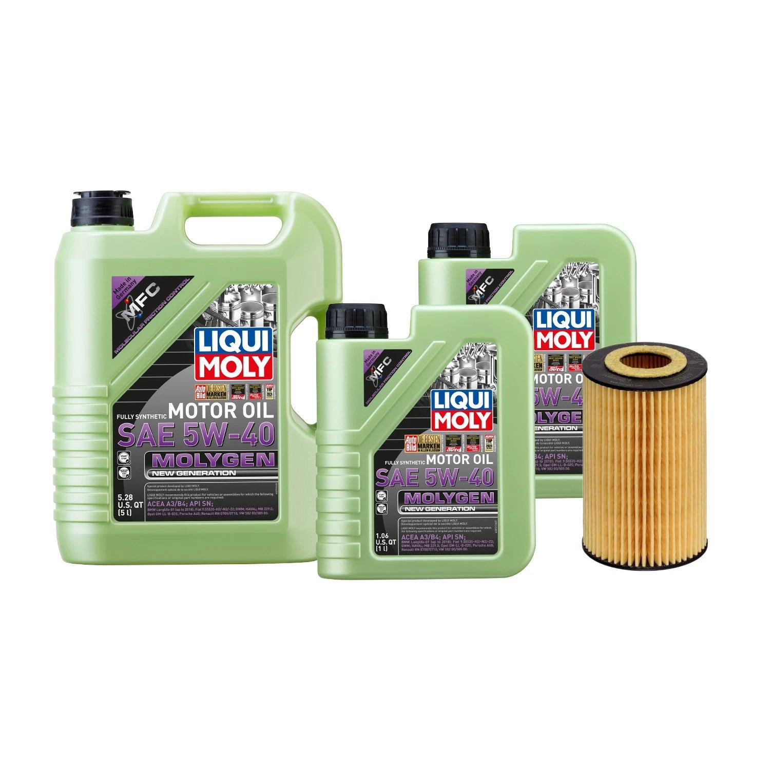 Oil Change Kit 7L Liqui Moly Molygen 5W-40 for Audi CREC/CREH (2010–2018)