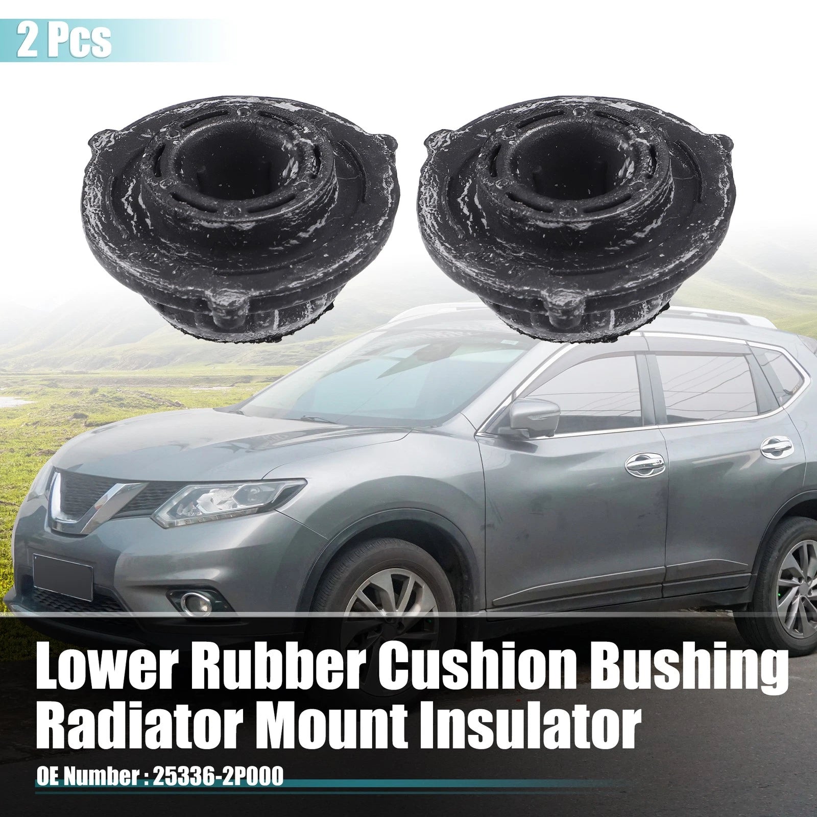 2X Lower Rubber Cushion Radiator Mount Insulator for Kia Sorento (2011–2015)
