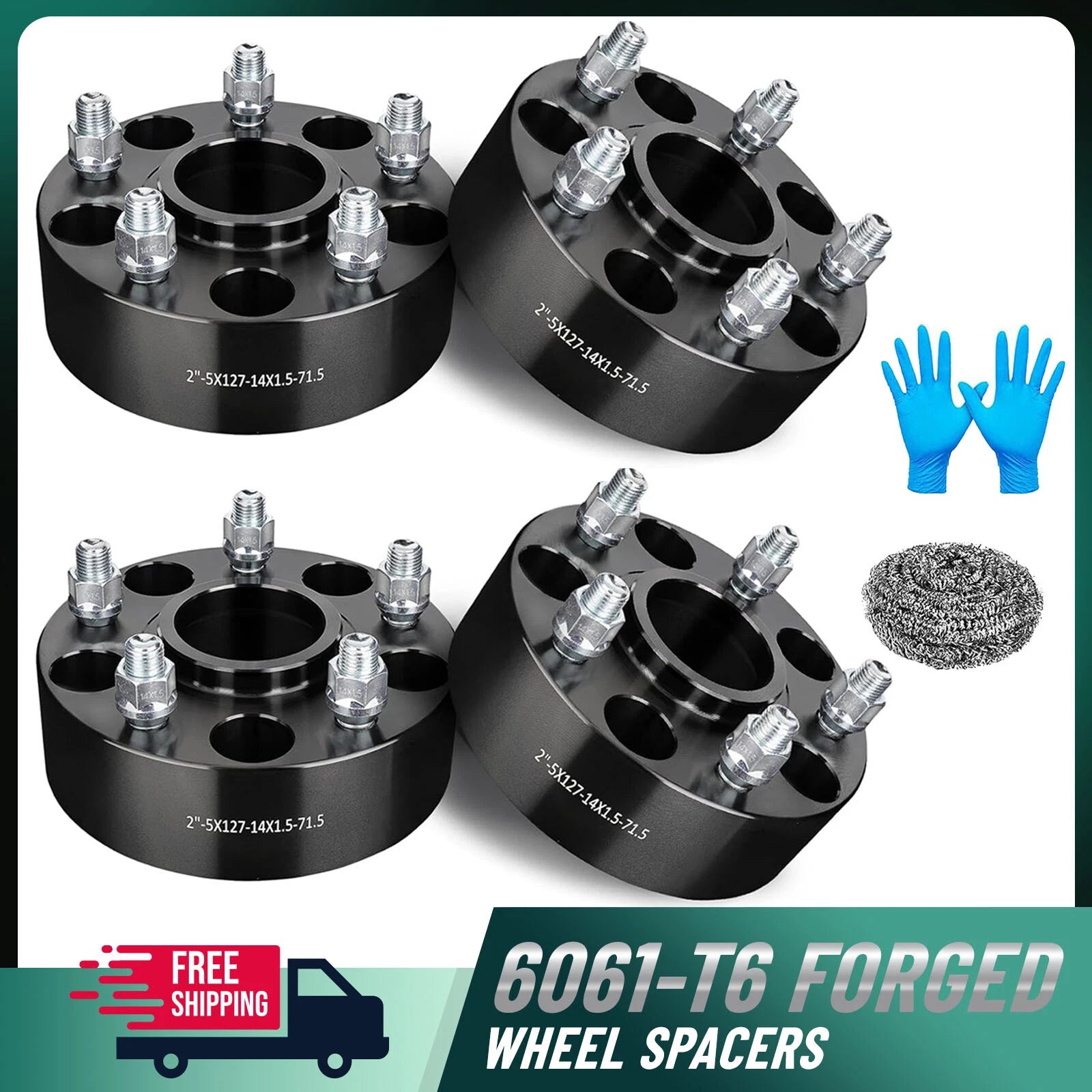 Set of 4 Wheel Spacers for Dodge Durango Jeep Gladiator (5X5, 71.5mm, M14x1.5)