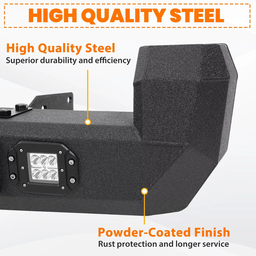 Front & Rear Step Bumper with Lights for Toyota Tacoma (2016–2023)