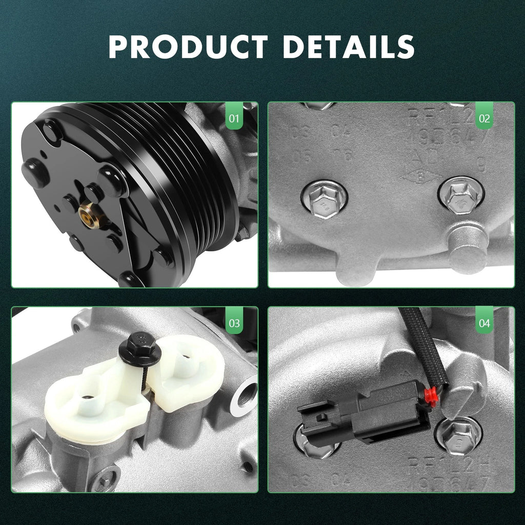 AC Compressor with Clutch for Ford E-150 E-250 (2003–2007)
