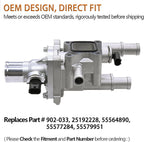 Thermostat Housing Kit for Chevy Cruze (2011–2016), Sonic (2012–2018), Trax (2012–2017) 25192228