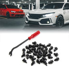 40pcs Plastic Rivets Push-Type Clips with Fastener Remover for Honda