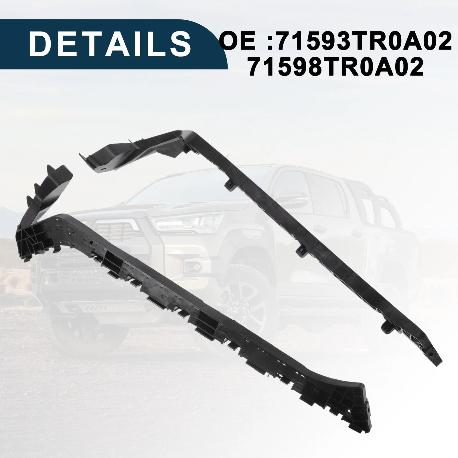 1 Pair Rear Bumper Retainer Bracket No. 71593TR0A02/71598TR0A02 for Honda Civic 