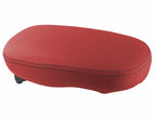 Leather Console Lid Armrest Cover for Kia Soul (2014–2019) Red Black Stitch