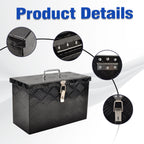 16" x 7.5" x 10" Black Aluminum Tool Box for Pickup Truck