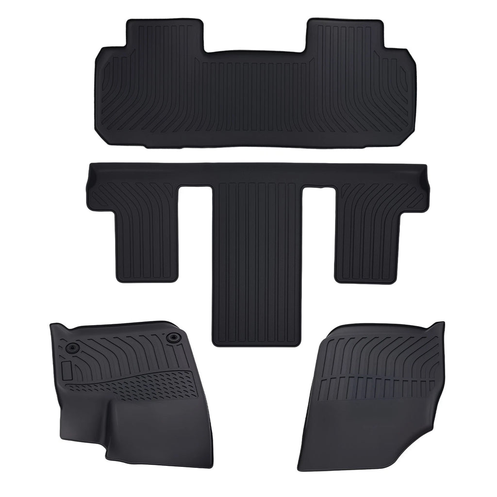 Set of 4 Black TPE Anti-Slip Floor Mats for Chevrolet Traverse (2018–2025)