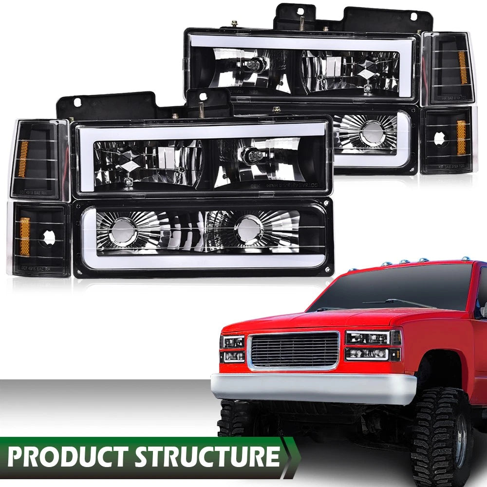 LED DRL Headlights & Corner Lamps for Chevy GMC C/K Suburban (1994–2000)
