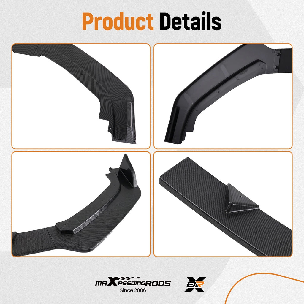 3PCS Bumper Body Kit for Infiniti Q60 (2017–2022) Carbon Style Lower Spoiler
